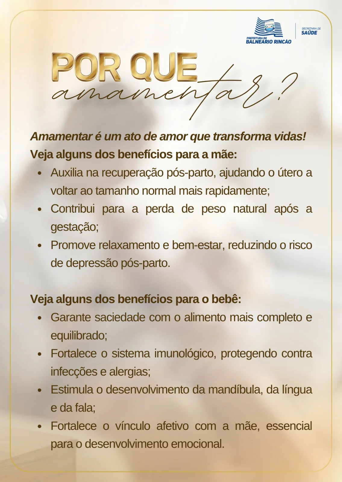 Benefícios da amamentação para mãe e bebê